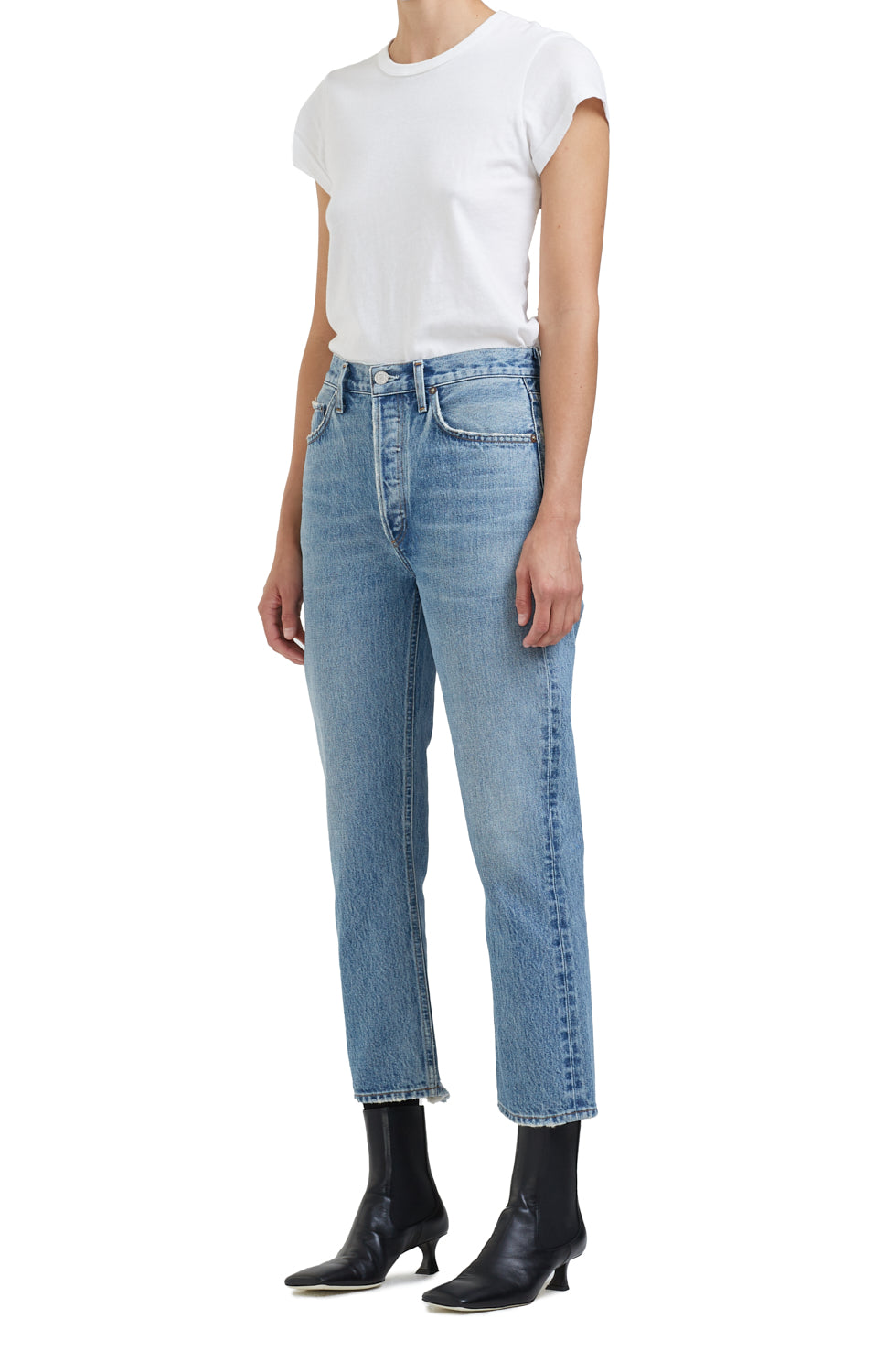 AGoldE - Riley Crop High Rise Crop Jeans in Endless