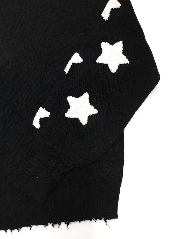 27 Miles - Luella CREWNECK SWEATER W/ BOUNCLE STAR BATCHES ON SLEEVE