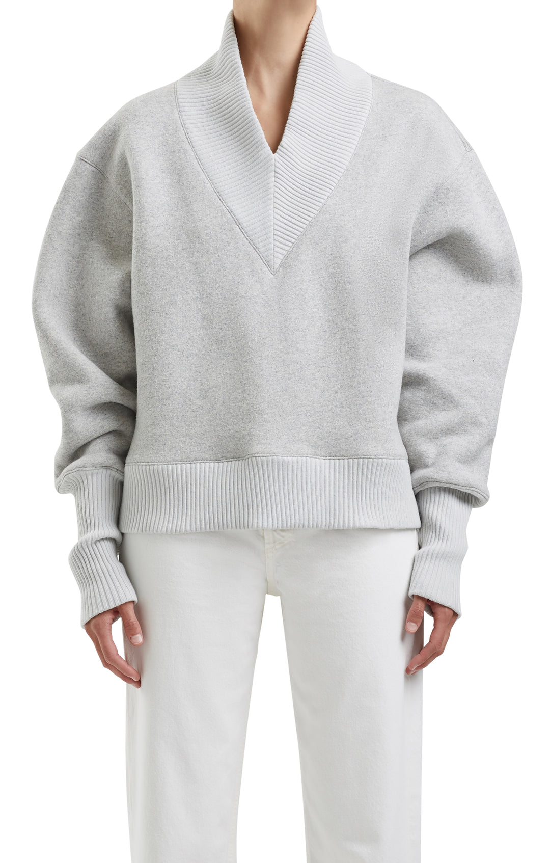 AGoldE - Klara Sweatshirt in Grey Heather Clothing - Sweatshirts