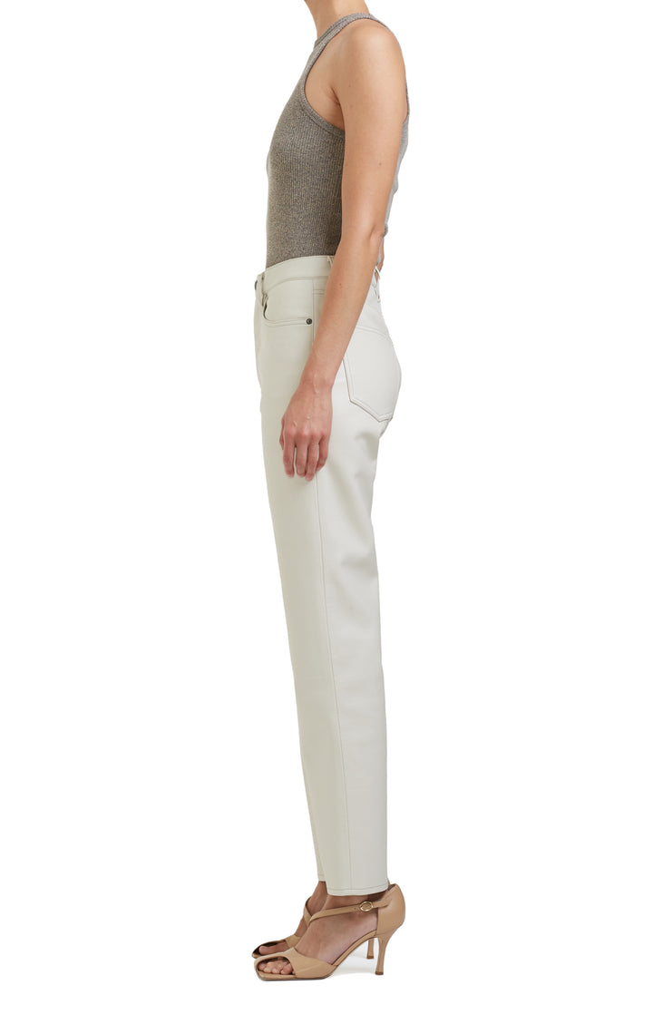 AGOLDE - Recycled Leather 90's Pinch Waist Pants in Powder