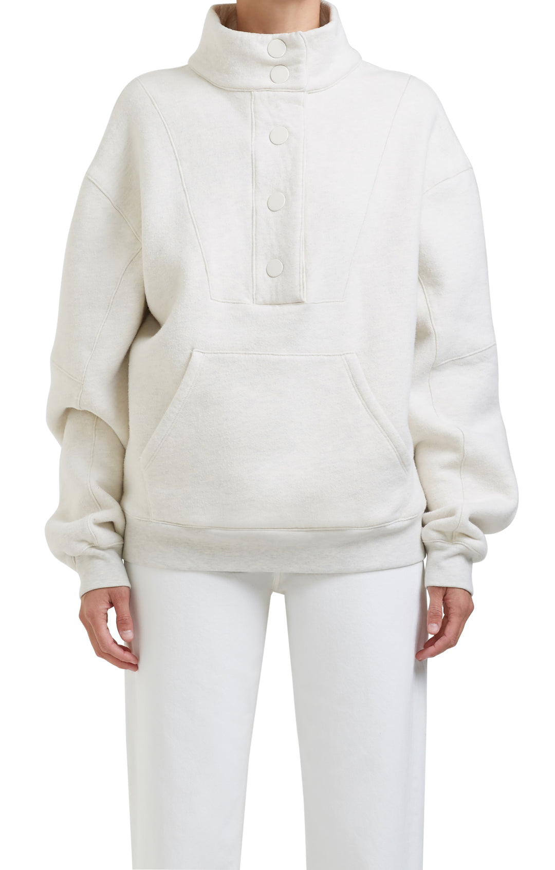 AGoldE - Funnel Neck Pullover in Oatmeal