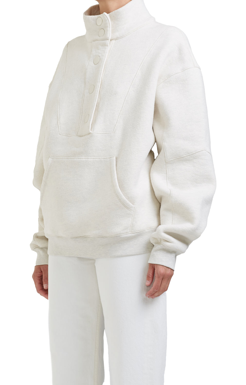 AGoldE - Funnel Neck Pullover in Oatmeal