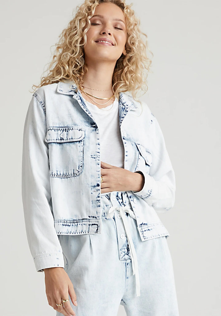 Bella Dahl - Utility Crop Jacket in White Out Mineral