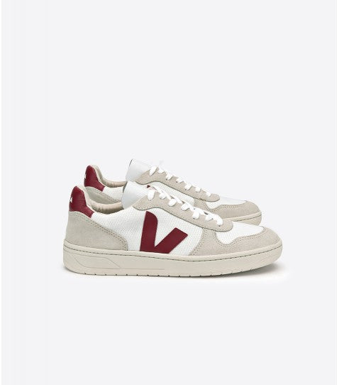 Veja - V-10 B-Mesh White Marsala Shoes