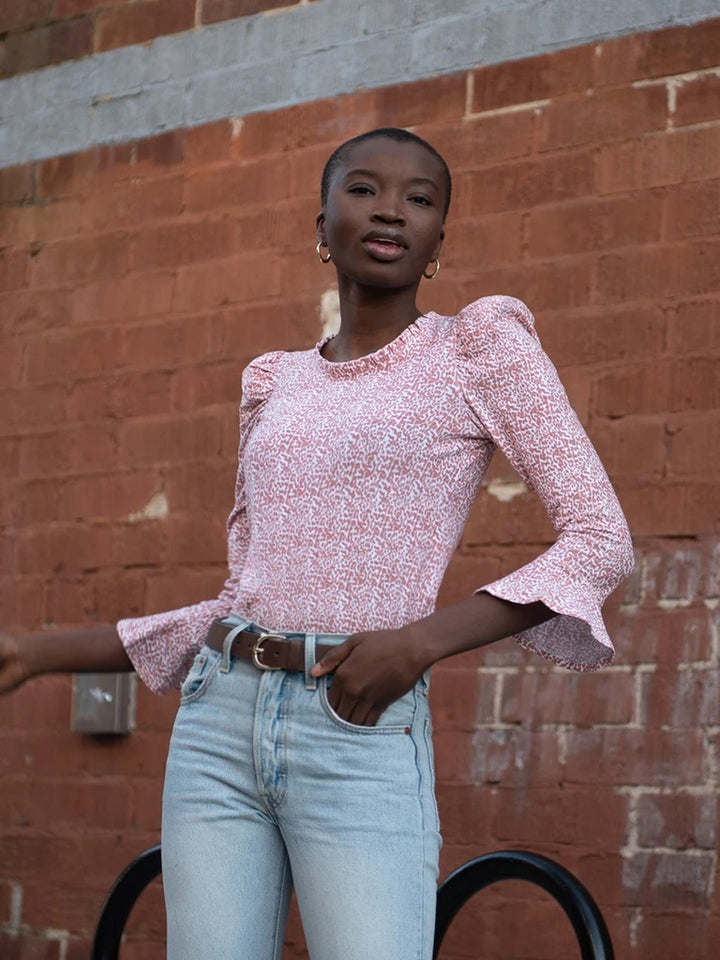 Nation LTD - Vella Edwardian Tee in Blushing Cheetah