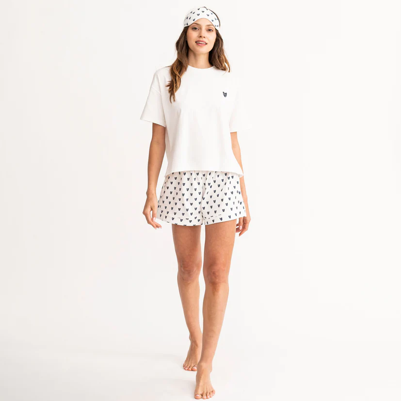 Kerri Rosenthal - Veronica Pajama Set Pop Heart Oatmilk