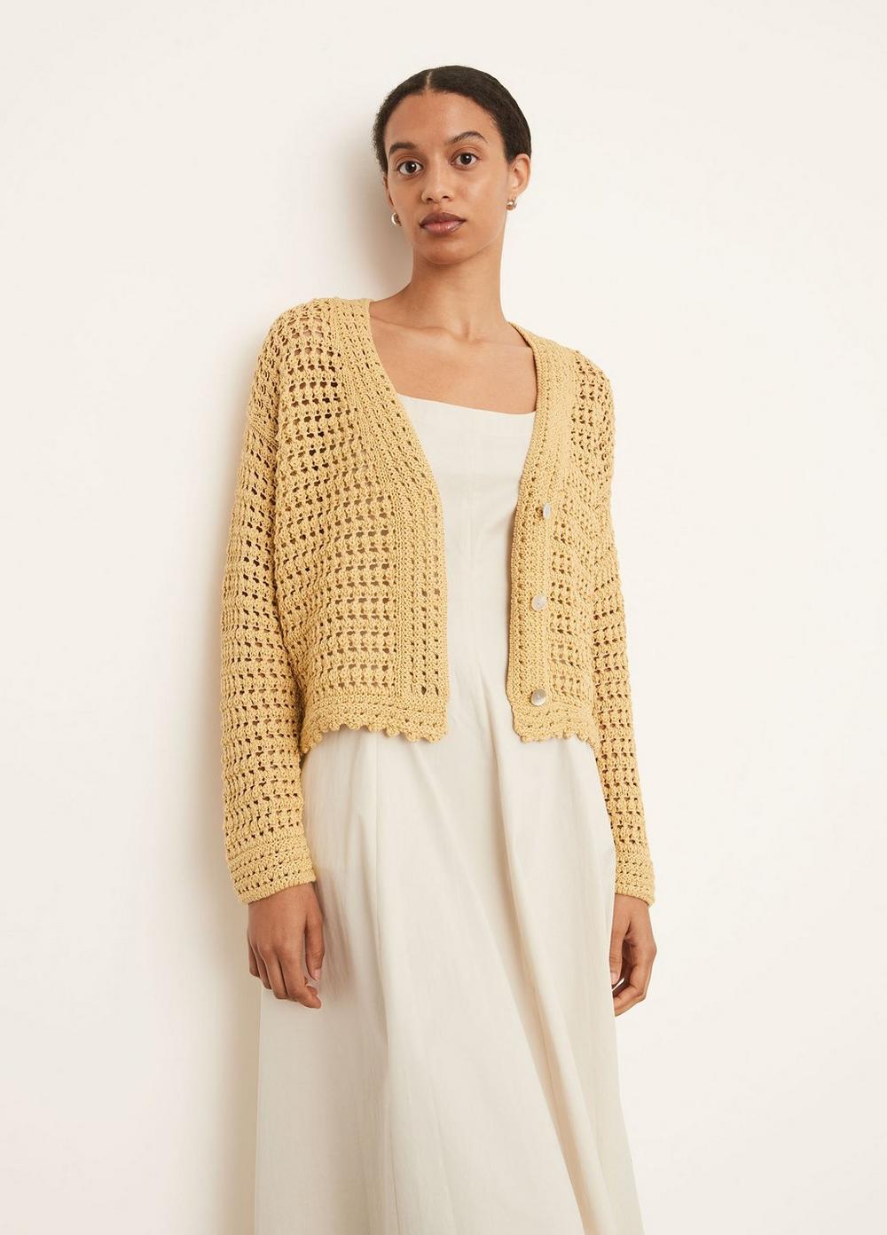 Vince - Crochet Cardigan in Warm Sand Cardigans