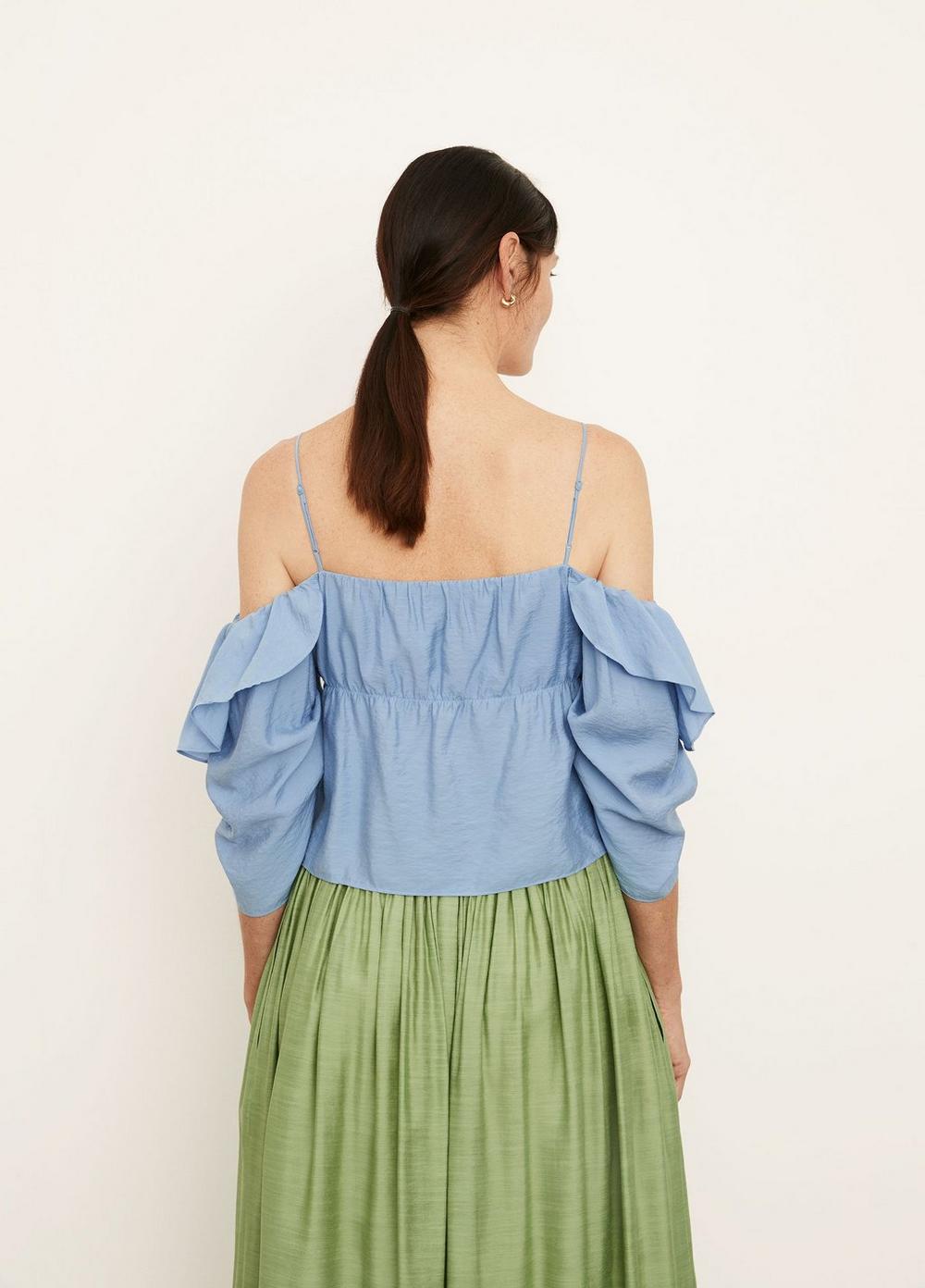 Vince - Paneled Off Shoulder Cami in Vista Blue Tops