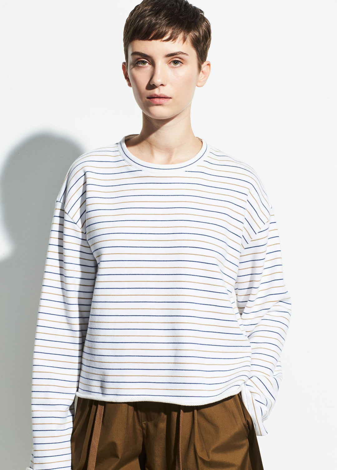 VINCE - Tri-Stripe Long Sleeve Pullover