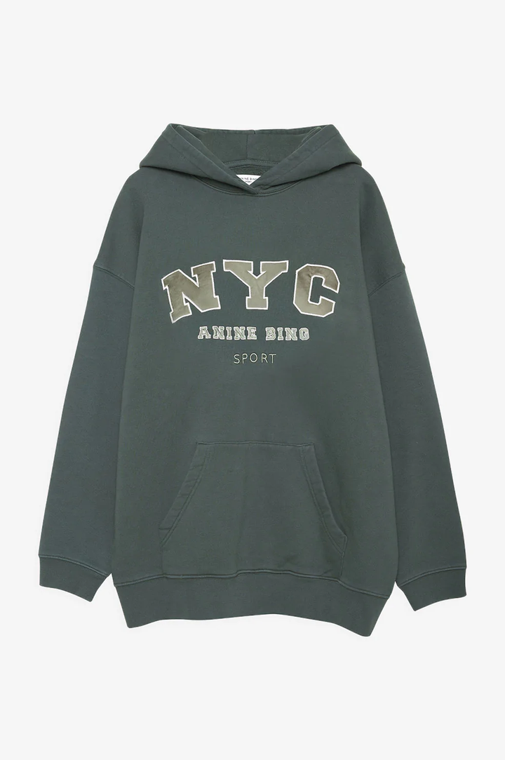 Anine Bing - Vincent Hoodie NYC in Charcoal Green