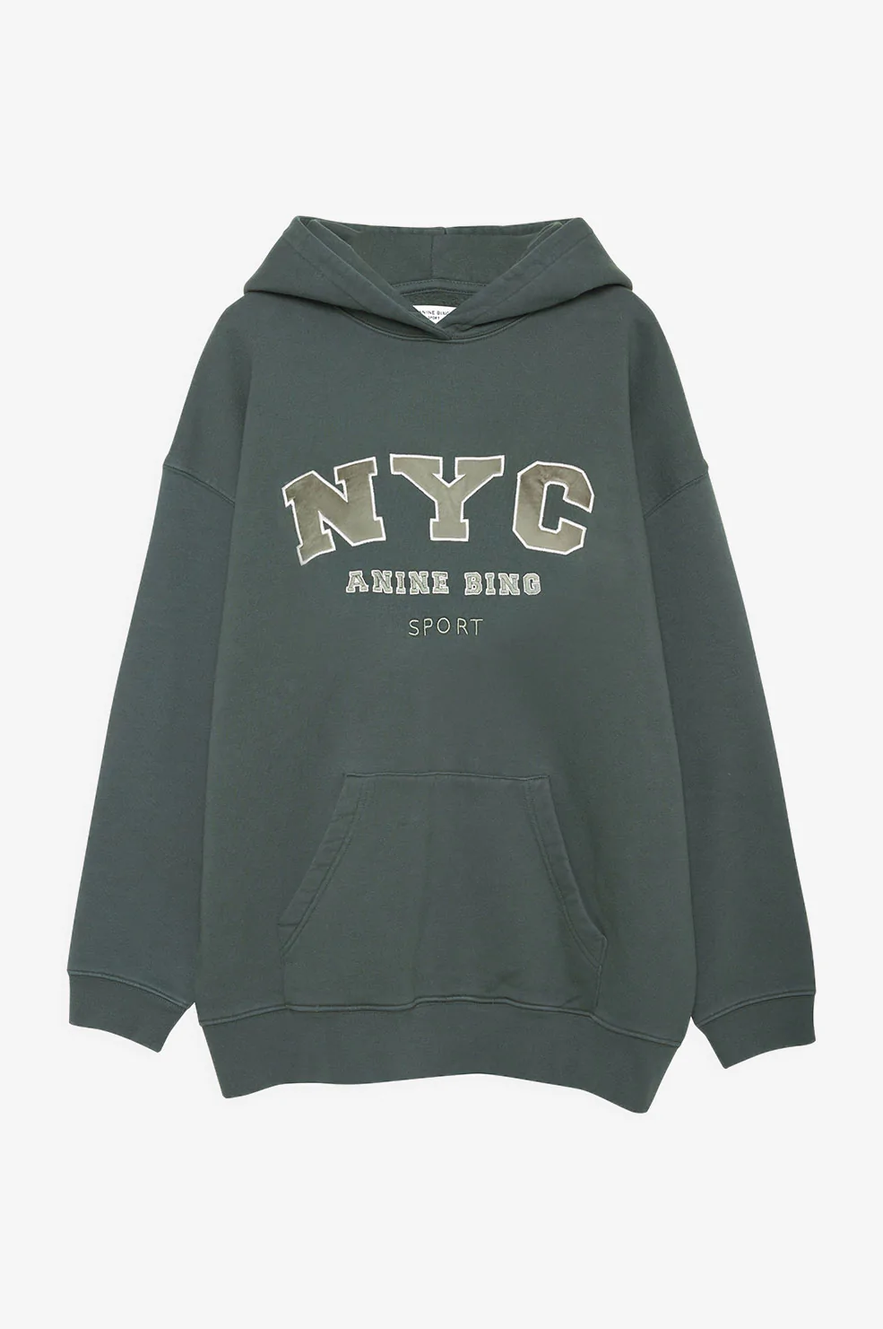Anine Bing - Vincent Hoodie NYC in Charcoal Green