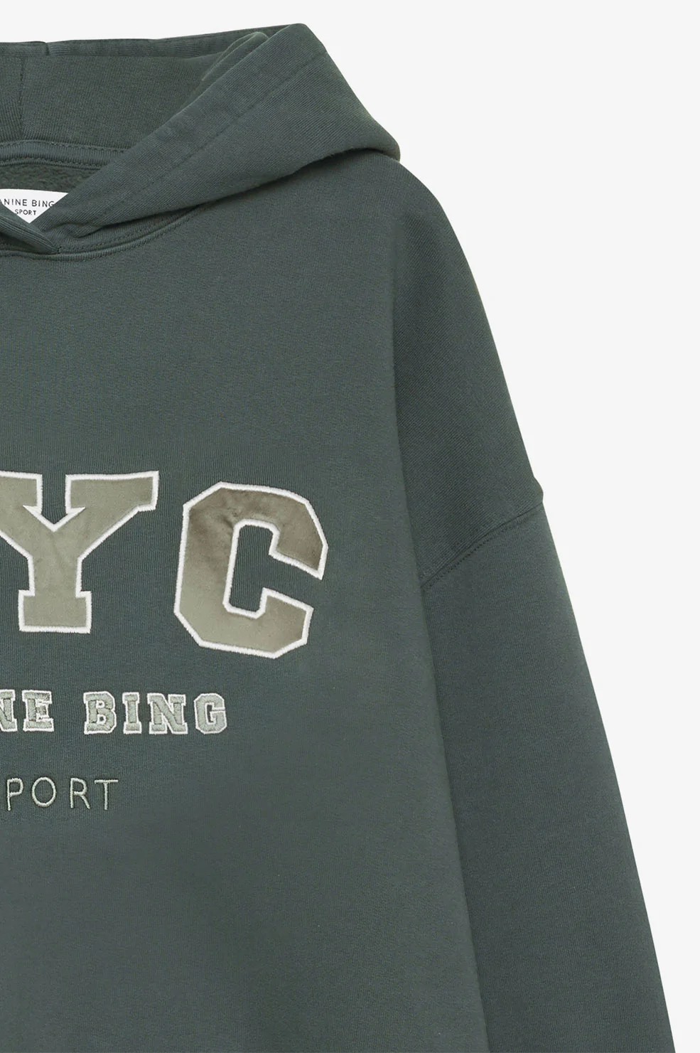 Anine Bing - Vincent Hoodie NYC in Charcoal Green