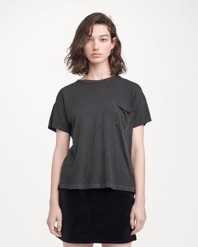 Rag & Bone - Vintage Crew with Pocket Washed Black