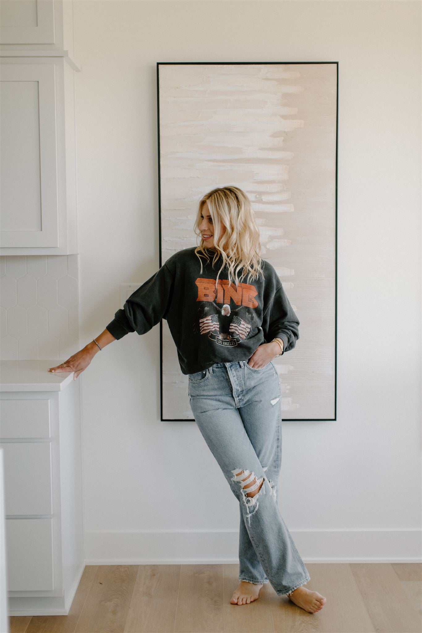 Anine bing discount vintage sweatshirt black