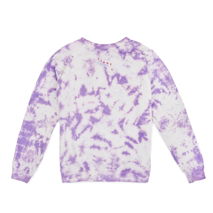 Clare V. - Sweatshirt in Violet Tie Dye w/ Poppy Lips