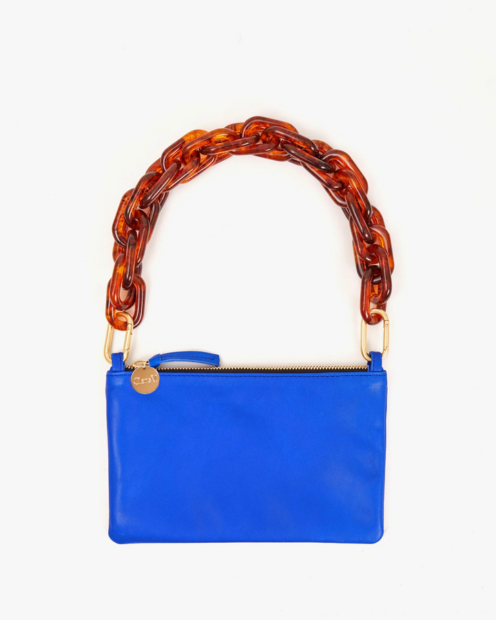 Clare V - Wallet Clutch w/ Tabs in Electric Blue Italian Nappa