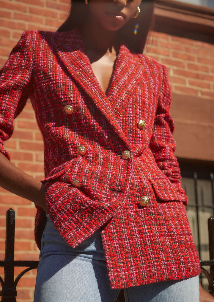 Derek Lam 10 Crosby - Walter Double-Breasted Jacket In Red Multi
