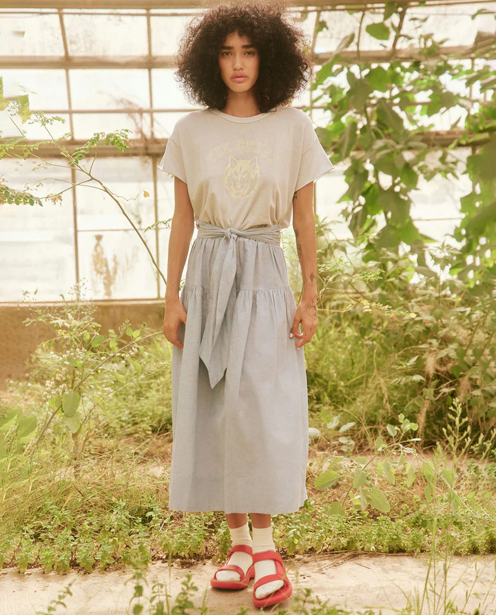 The Great - The Waltz Skirt In Light Chambray