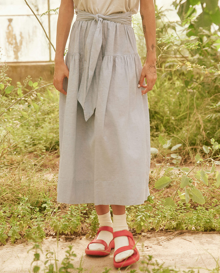 The Great - The Waltz Skirt In Light Chambray