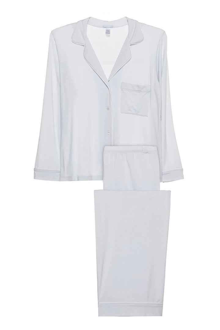 Eberjey - Gisele Long PJ Set in Water Blue/White