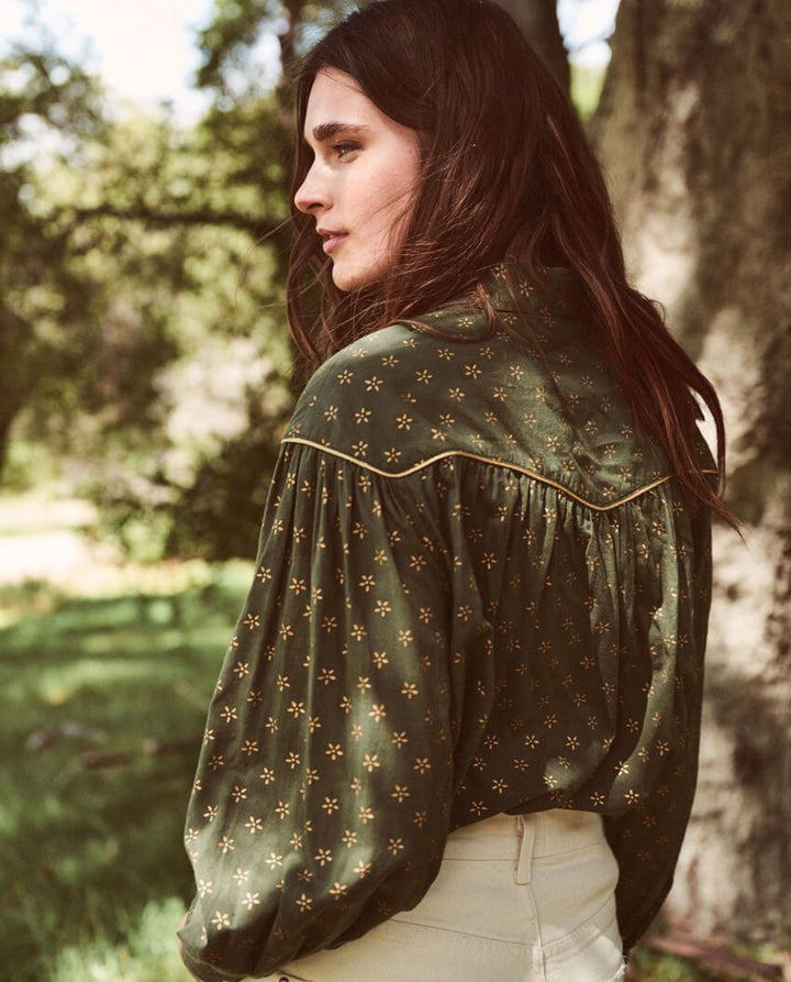 The Great - The Westerner Top in Army w/ Gold Stamp