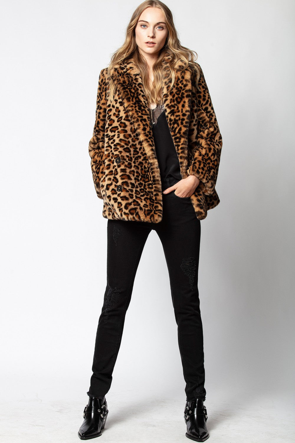 Zadig & Voltaire - Mottys Leo Naturel Faux Fur Coat