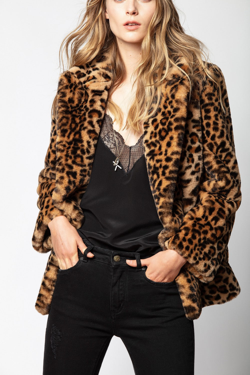Zadig & Voltaire - Mottys Leo Naturel Faux Fur Coat