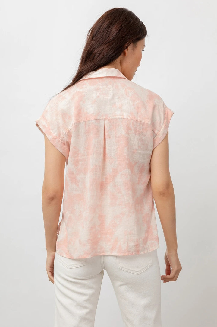 Rails - Whitney Button-Down Shirt in Peach Pink Tie Dye