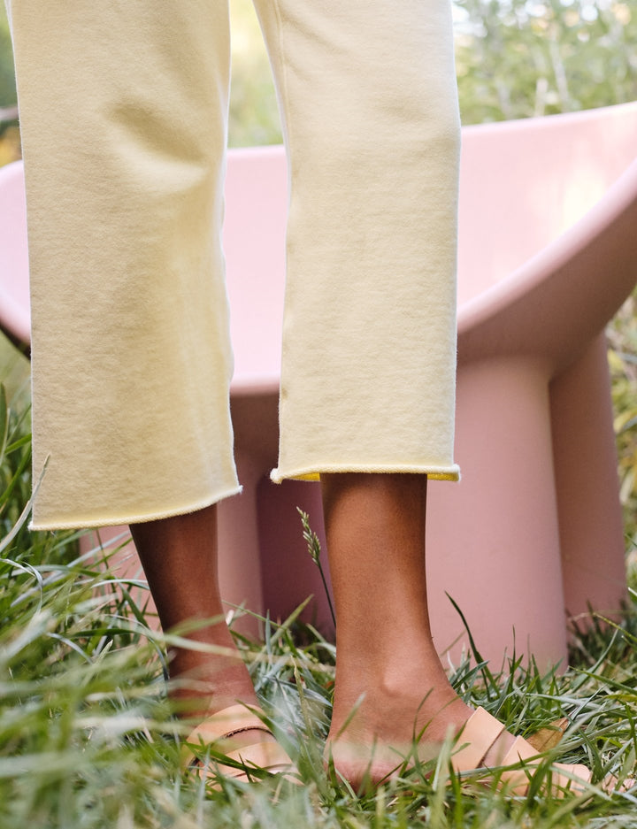 Frank & Eileen - Cropped Wide Leg Sweatpant in Canary Yellow