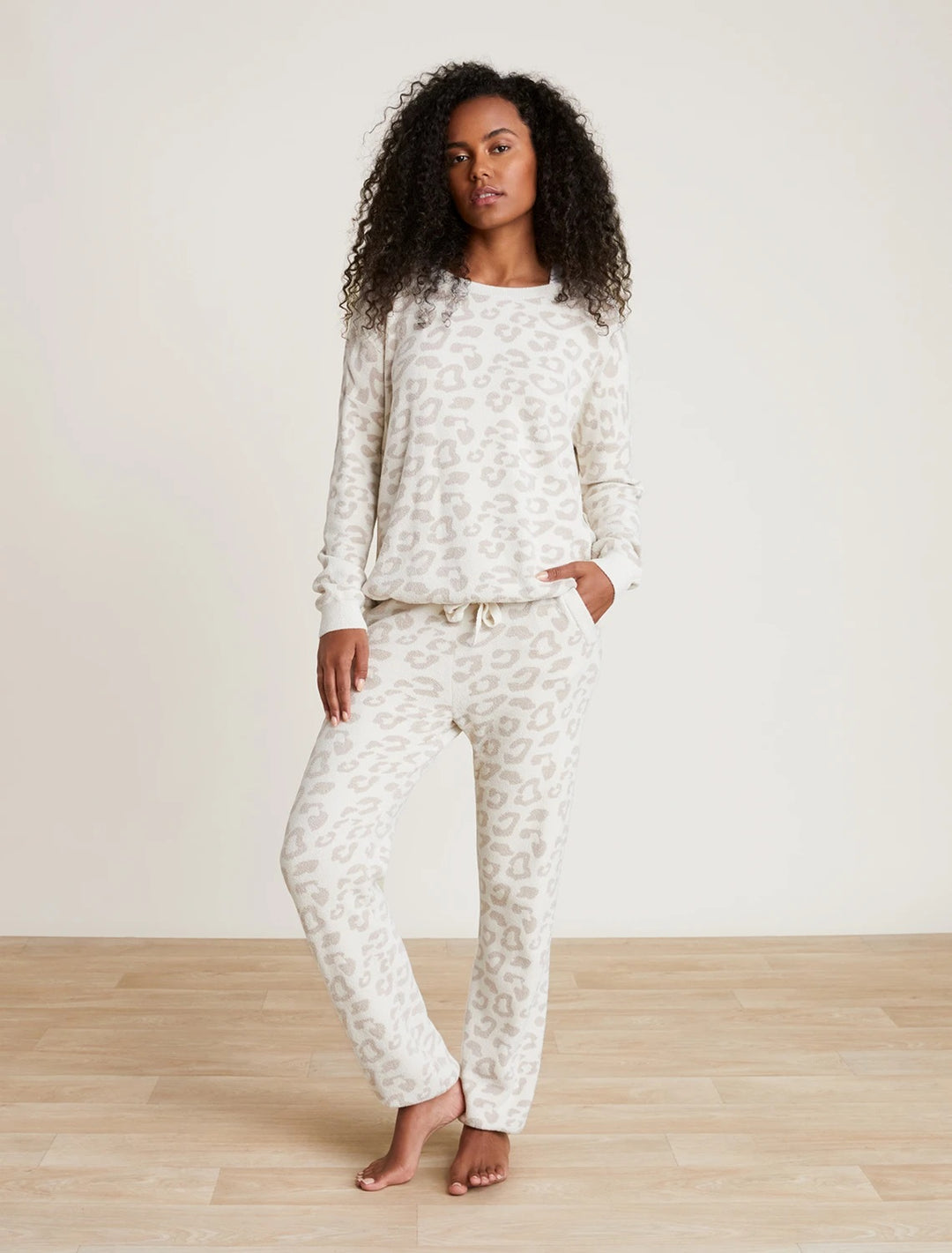 Barefoot Dreams - CozyChic Ultra Lite Slouchy Barefoot in the Wild Pullover in Cream-Stone