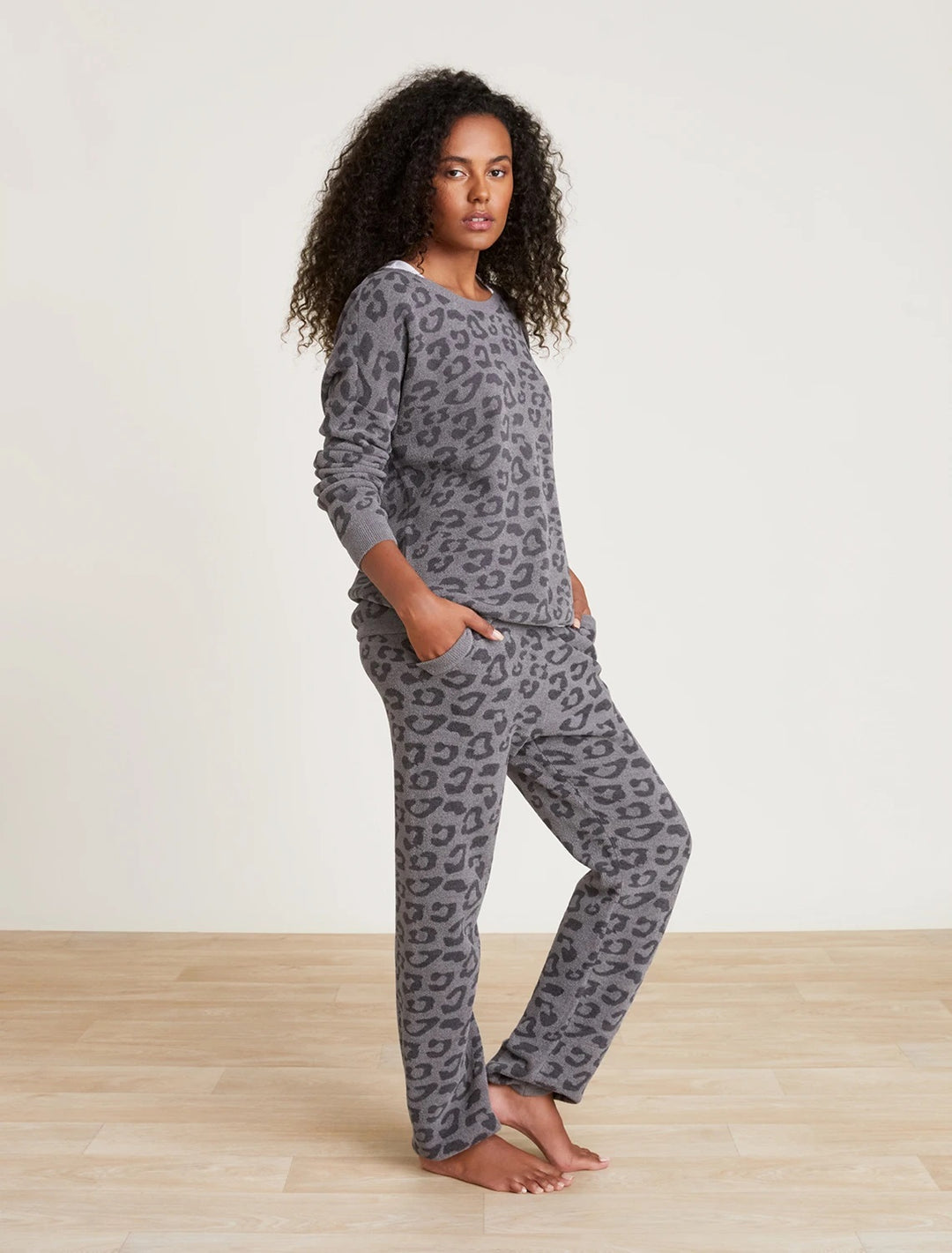Barefoot Dreams - CozyChic Ultra Lite Barefoot in the Wild Track Pant in Graphite-Carbon