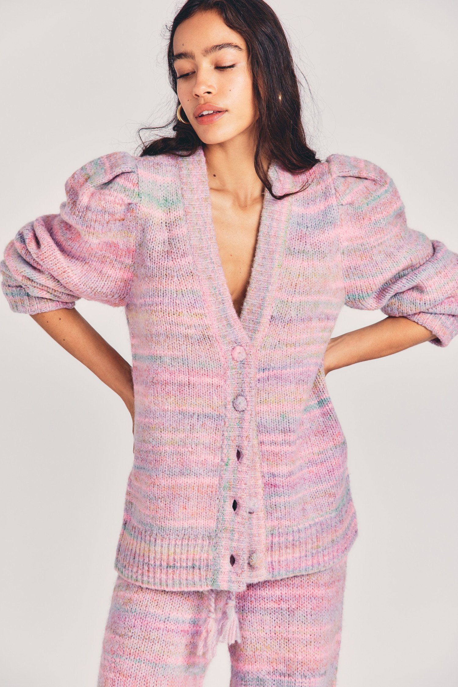 Love Shack Fancy Wilford Boyfriend Cardigan in Pink Cloud