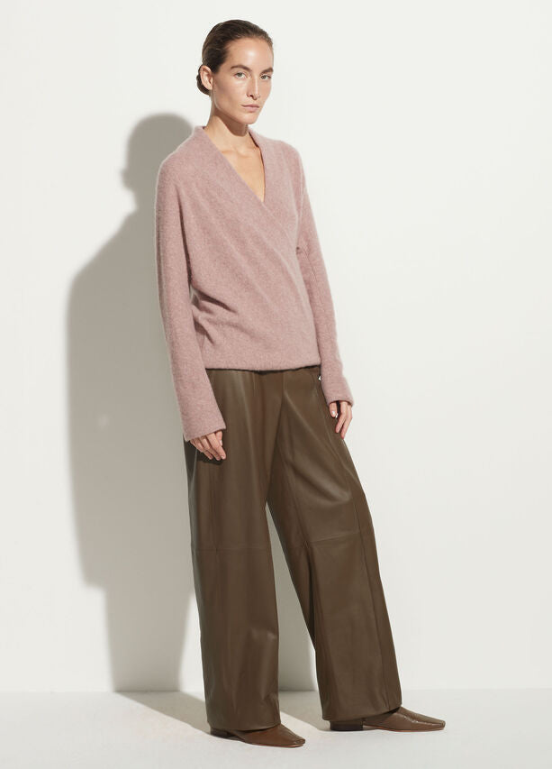 Vince - Wrap Front Pullover in Pink Shell