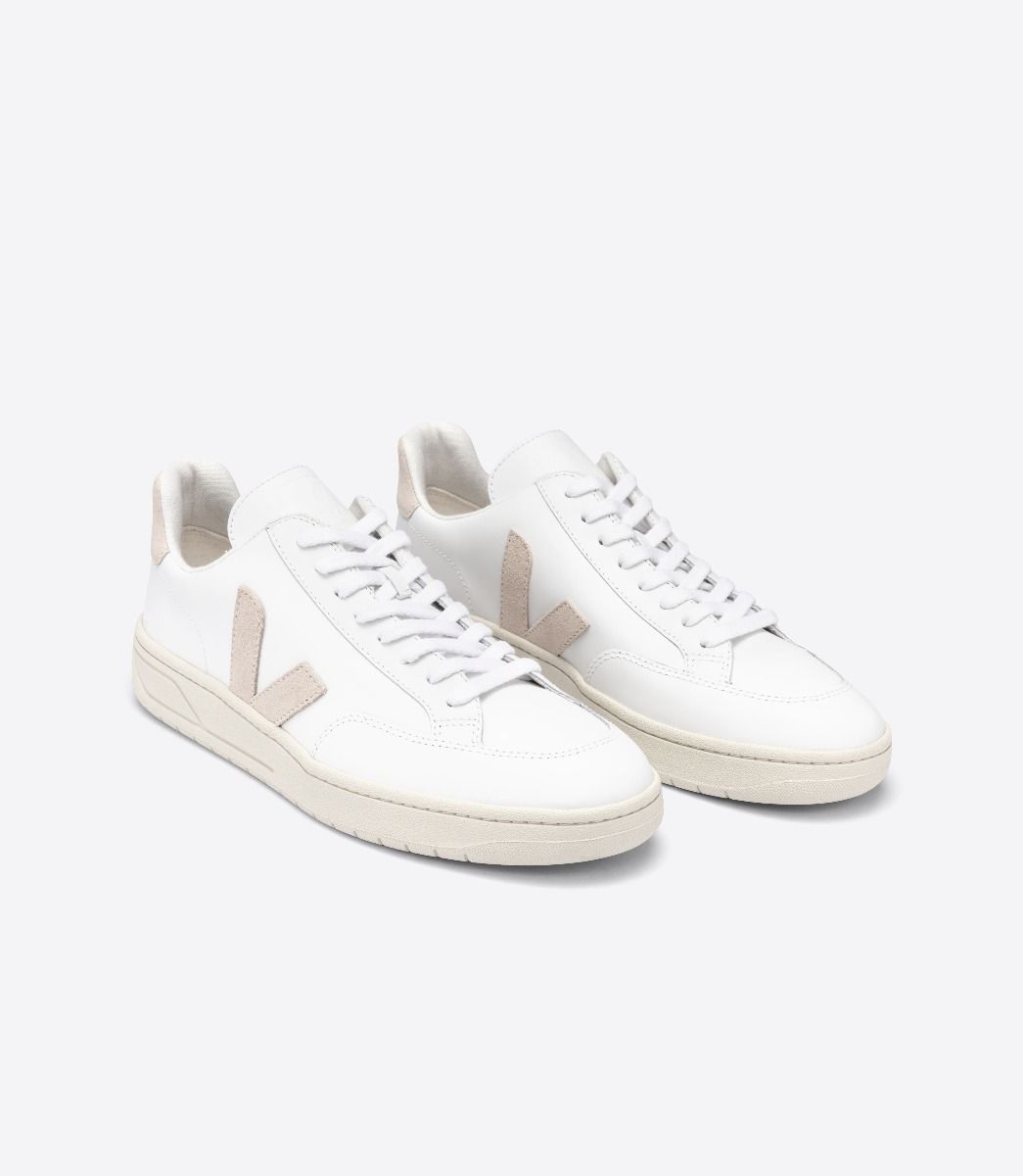 Veja - V-12 Leather Sneakers in Extra White Sable