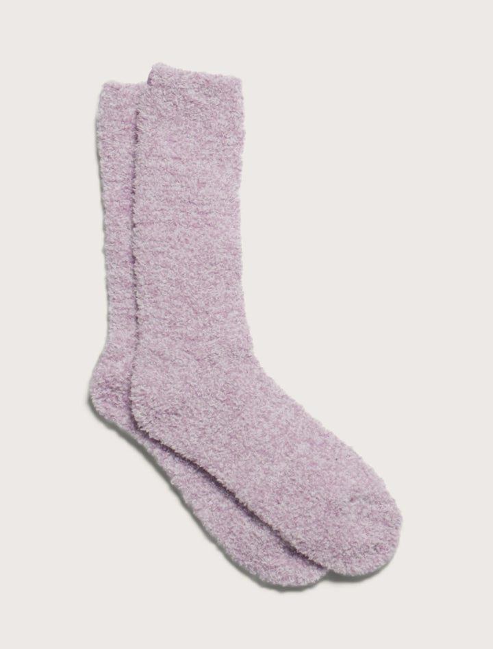 Barefoot Dreams - Cozychic Youth Heathered Sock in Lilac-White