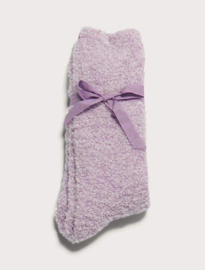 Barefoot Dreams - Cozychic Youth Heathered Sock in Lilac-White