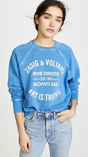 Zadig & Voltaire - Upper Blason Sweatshirt in Bleu Marguerite