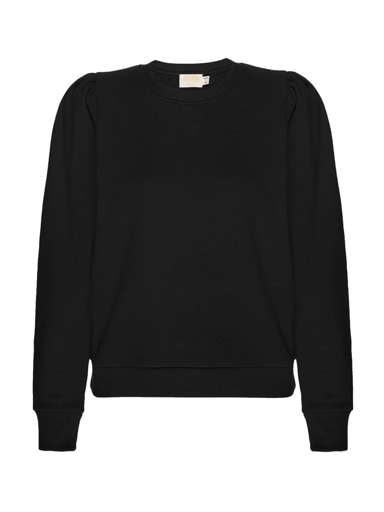 Nation LTD - Zarina Princess Sleeve Sweatshirt in Jet Black