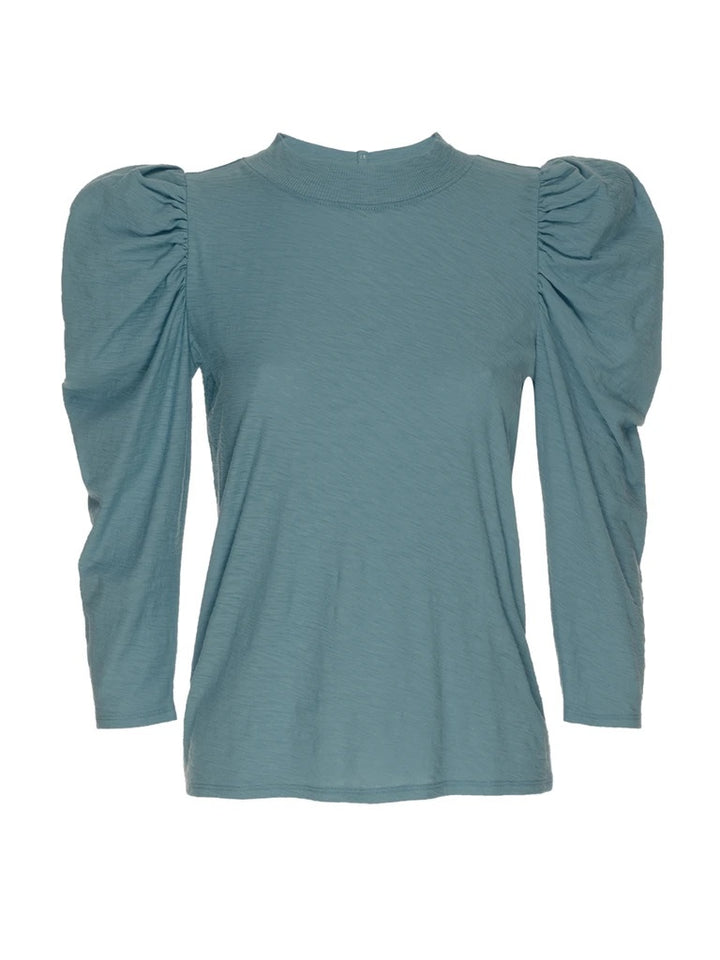 Nation LTD - Zeta Snap Back Mock Neck Tee in Open Air