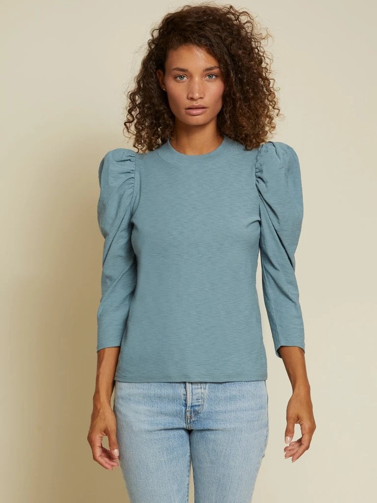 Nation LTD - Zeta Snap Back Mock Neck Tee in Open Air