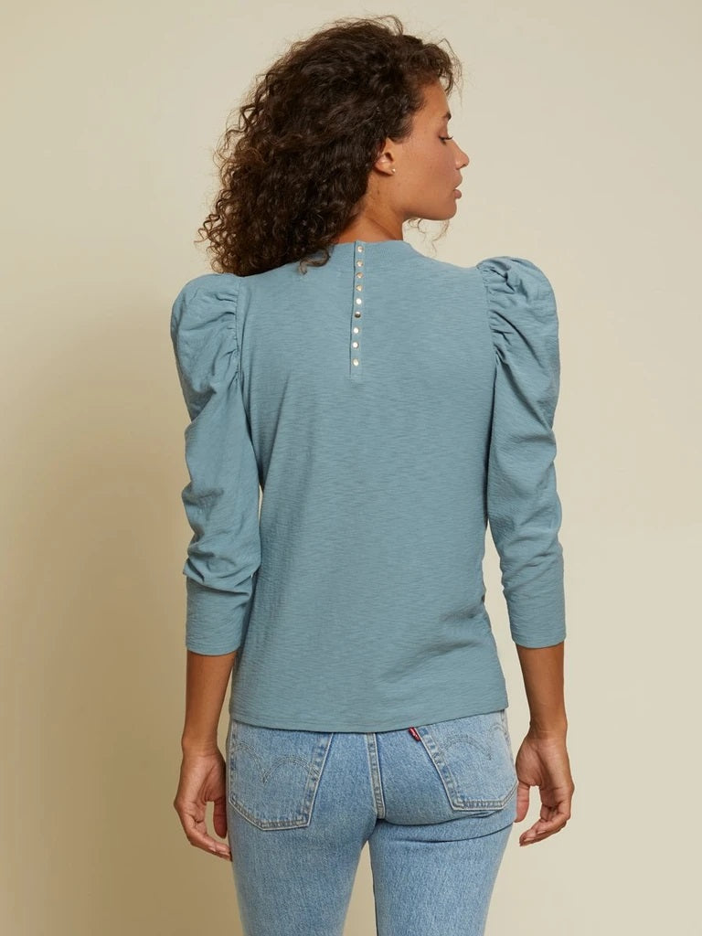 Nation LTD - Zeta Snap Back Mock Neck Tee in Open Air